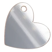 Heart pendant 39x45 mm plexiglass - mirror effect - Père[fect] - Grey x1